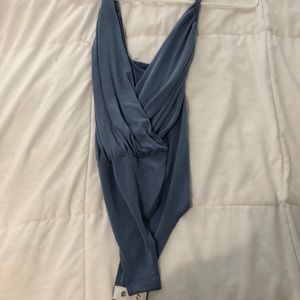 Denim Blue Cross Bodysuit